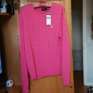 Polo RL Pink Sweater XL NWT